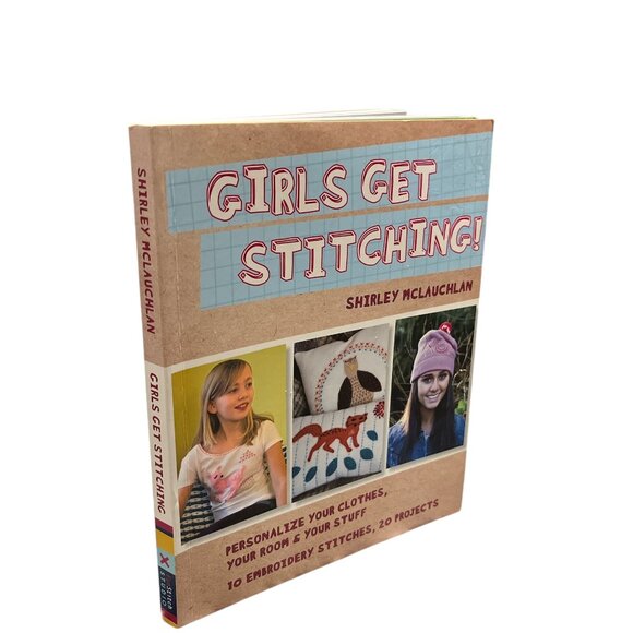BOOK Girls Get Stitching! by Susan McLaughlin DIY Sewing Cards Gift Tags Scarves - Picture 2 of 8